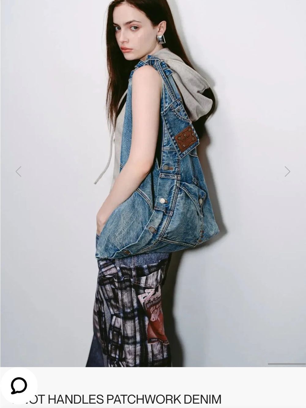 Urban Revivo Denim shoulder  bag with pockets and strap - Picture 10 of 10